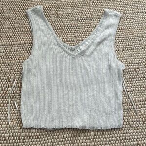 House of Harlow shimmer silver sparkle tank grey silver